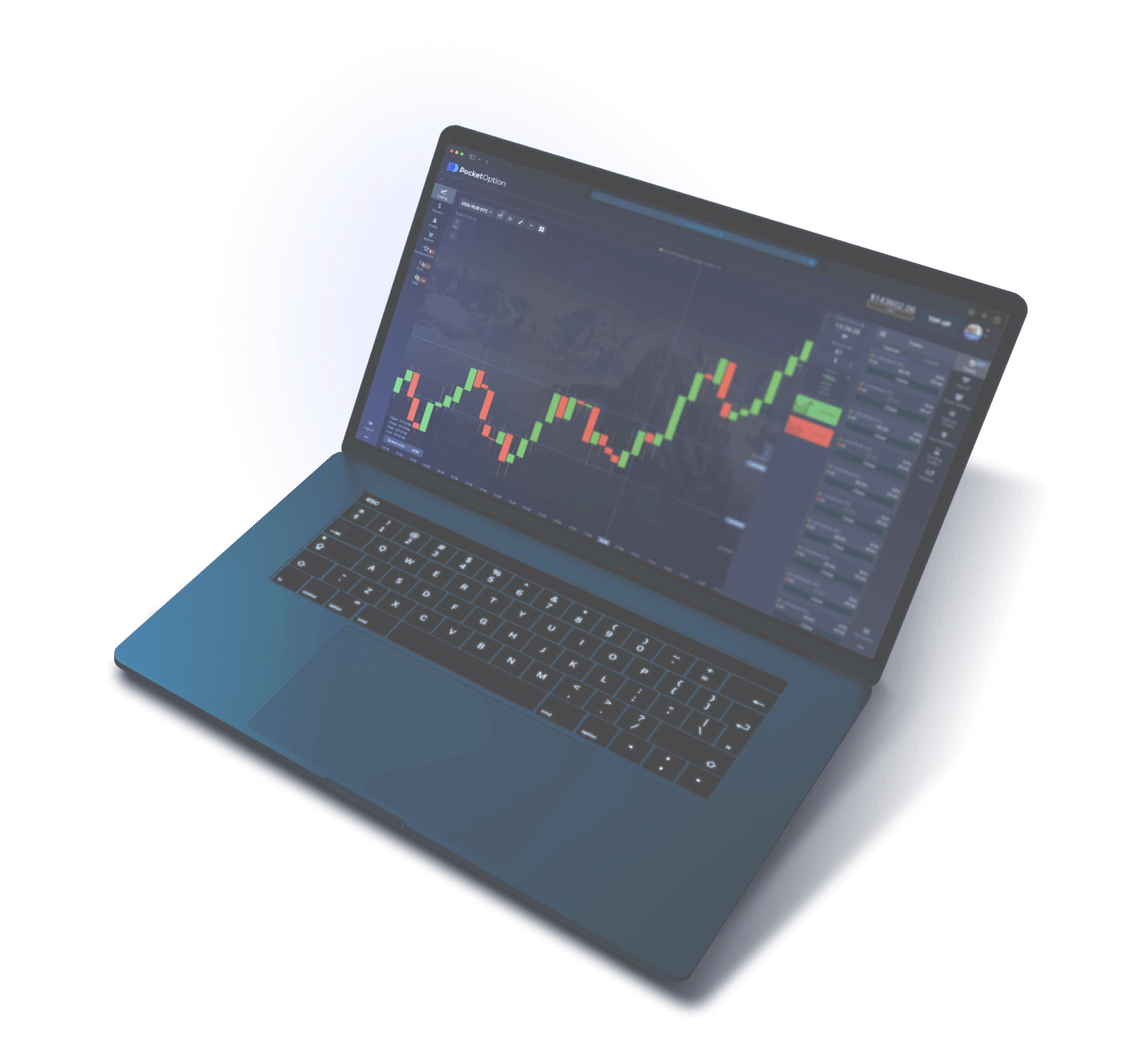 Pocket Option financial markets trading screen
